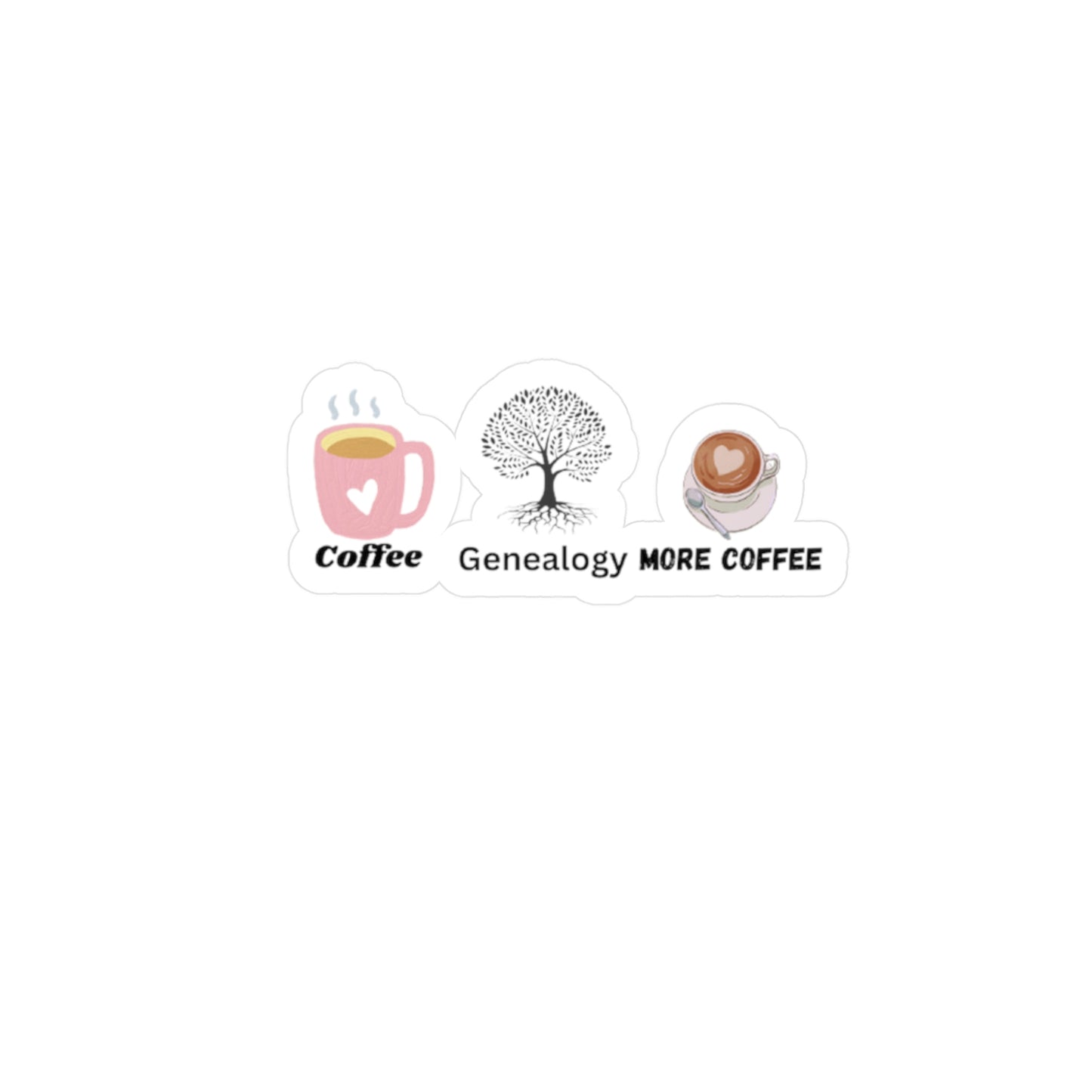 Coffee and Genealogy Kiss-Cut Vinyl Decals