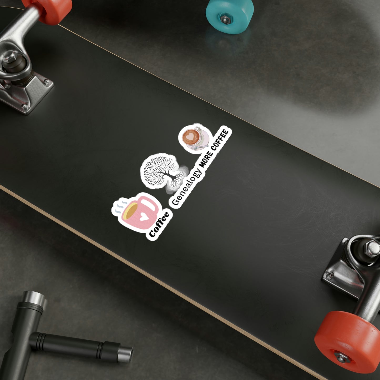 Coffee and Genealogy Kiss-Cut Vinyl Decals