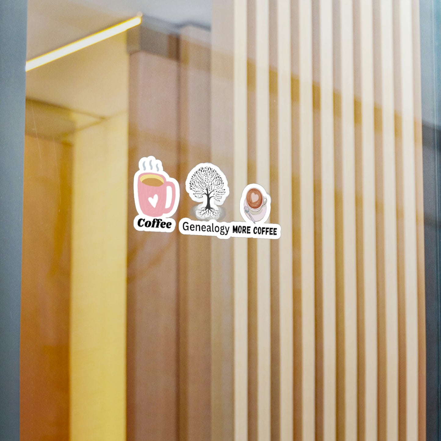 Coffee and Genealogy Kiss-Cut Vinyl Decals