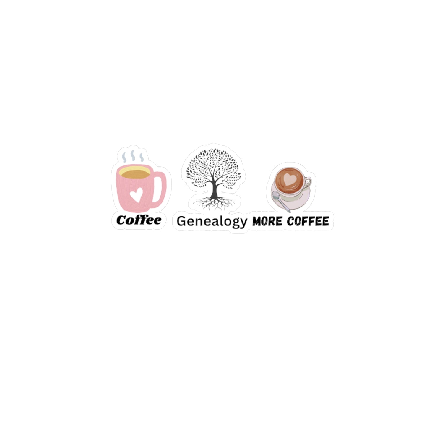 Coffee and Genealogy Kiss-Cut Vinyl Decals