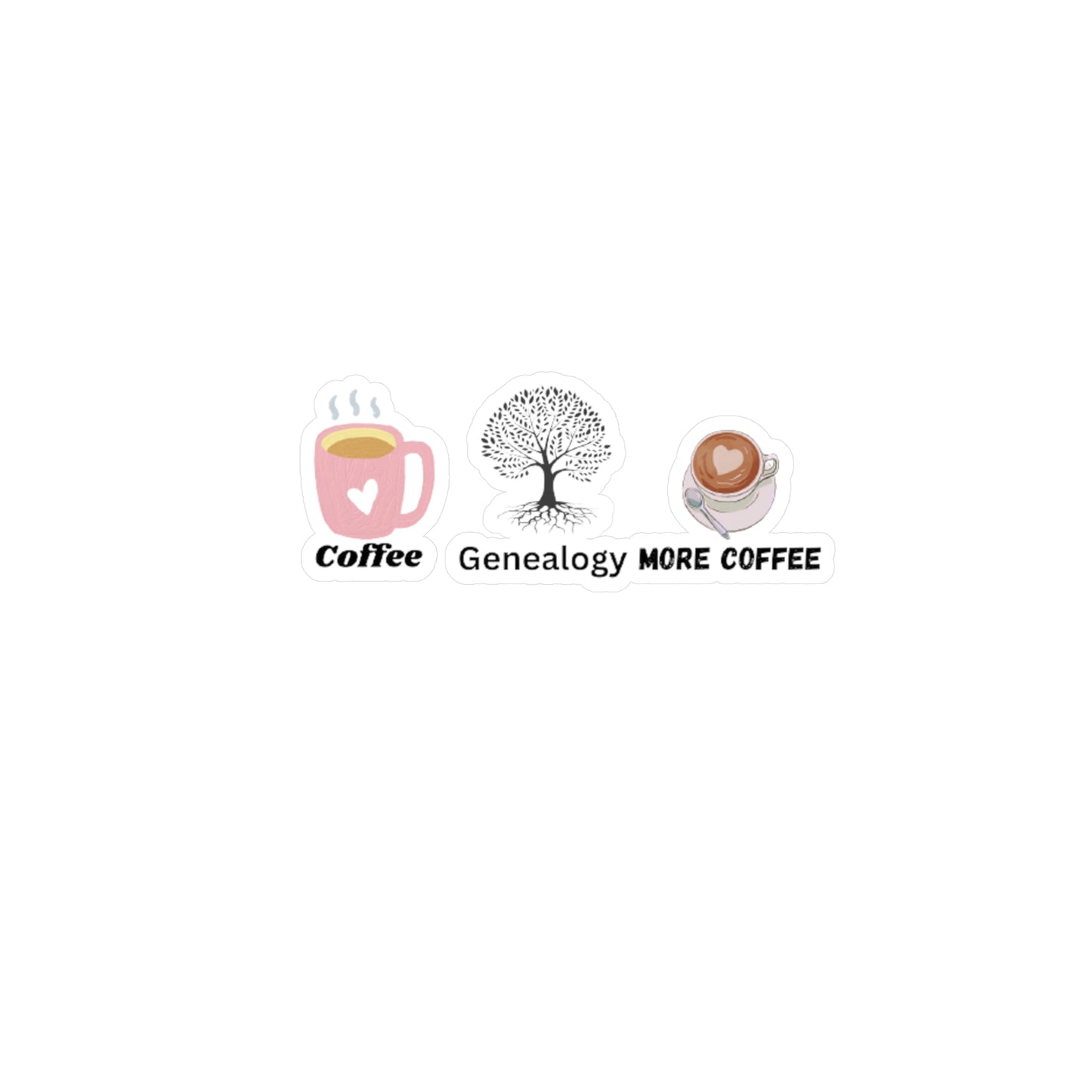 Coffee and Genealogy Kiss-Cut Vinyl Decals