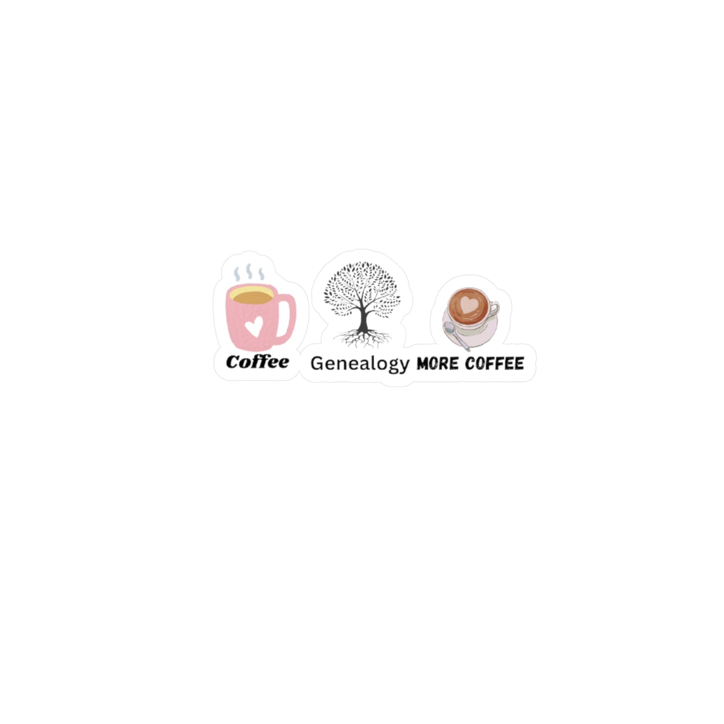 Coffee and Genealogy Kiss-Cut Vinyl Decals