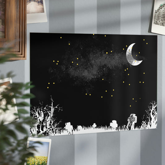 Midnight Cemetery Stroll Unframed Prints