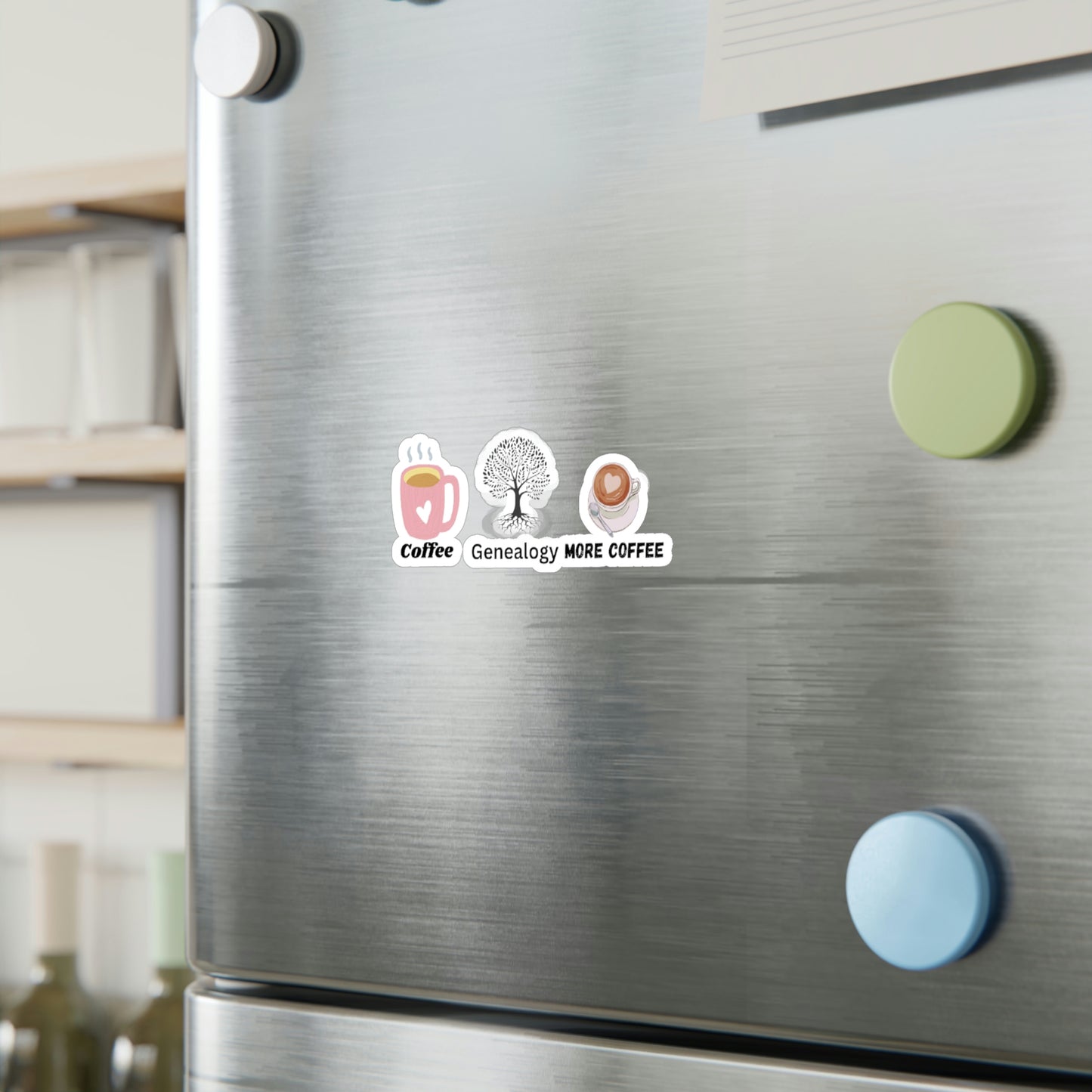 Coffee and Genealogy Kiss-Cut Vinyl Decals