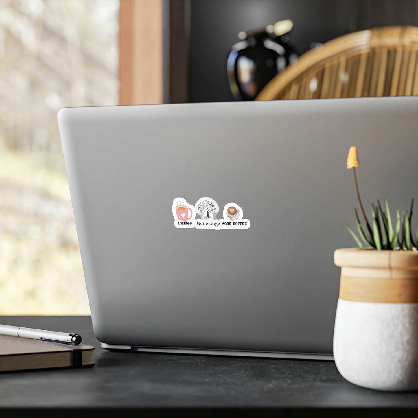 Coffee and Genealogy Kiss-Cut Vinyl Decals
