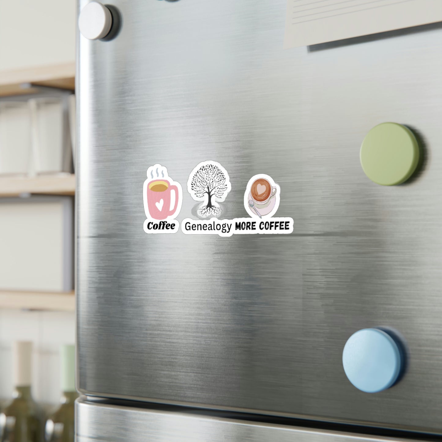 Coffee and Genealogy Kiss-Cut Vinyl Decals